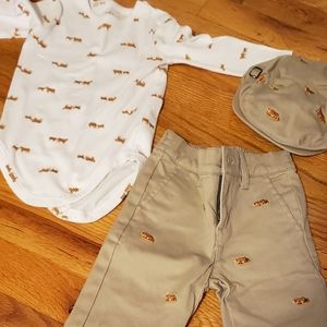 Janie and jack 6 mo to 12mo  Tiger outfit with shirt pants and hat